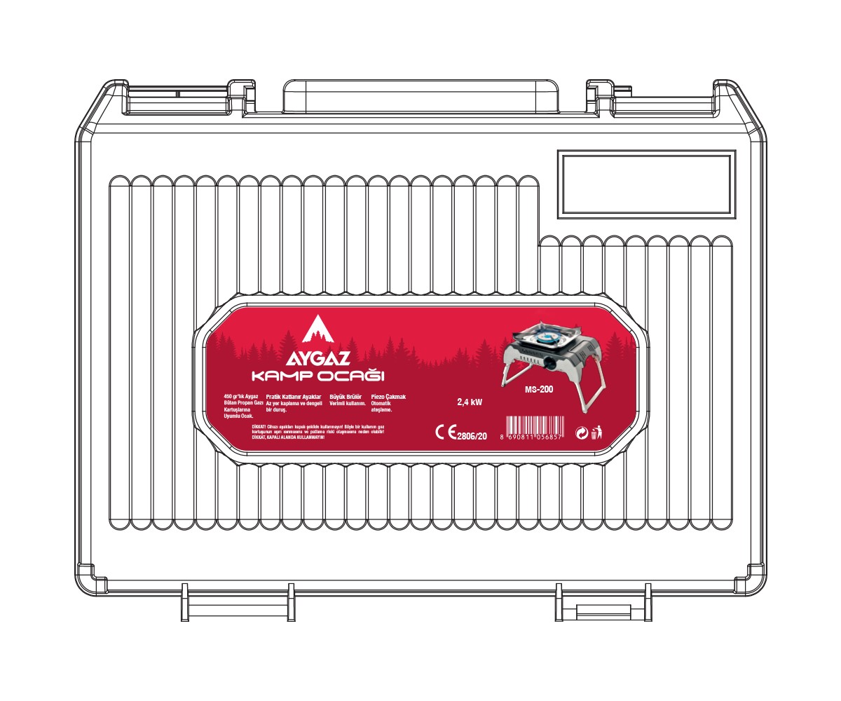 Aygaz MS-200DF Katlanabilir Kartuşlu Kamp Ocağı